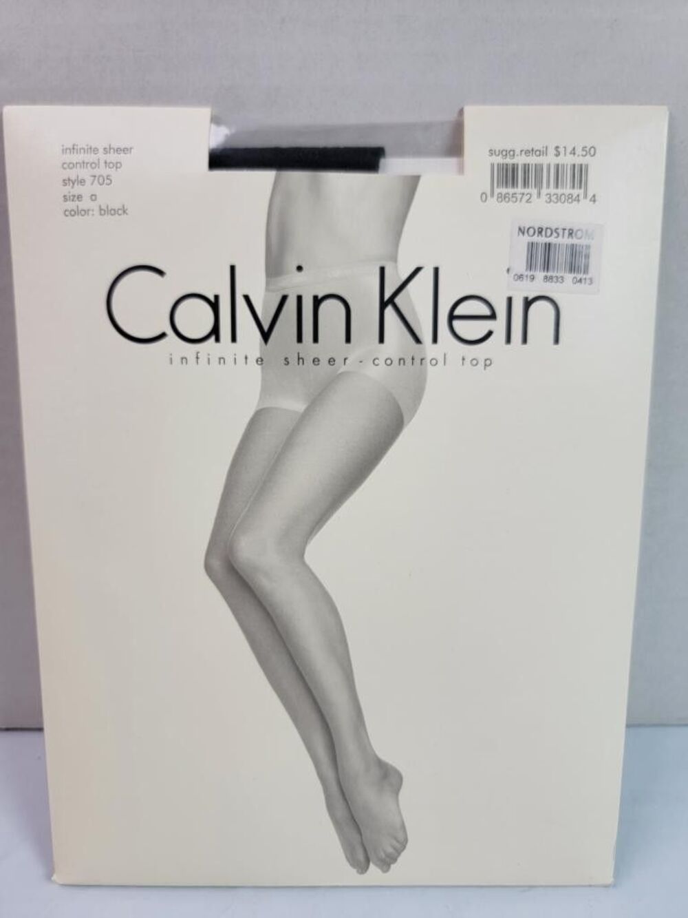 Calvin Klein Infinite Sheer Control Top Tights Style 705 Size A Black Pantyhose